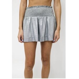 Women's Pants Store Sparkle Swing Shorts Size S Silver  Club wear RUSH Metalllic